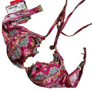 Luli Fama Summer Fling Pucker Up Push-up Bikini Top nwt‎